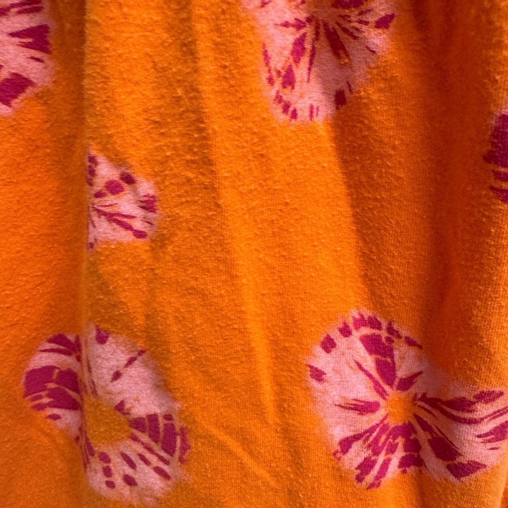 Faded Glory 3T Girls Orange and Pink Ruched Floral Spaghetti Strap Dress - Picture 2 of 6